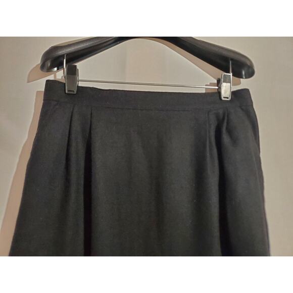Vtg BFA Classics 100% Wool Pencil Midi Skirt Size 12P Black Career Neutral Work - Picture 3 of 10